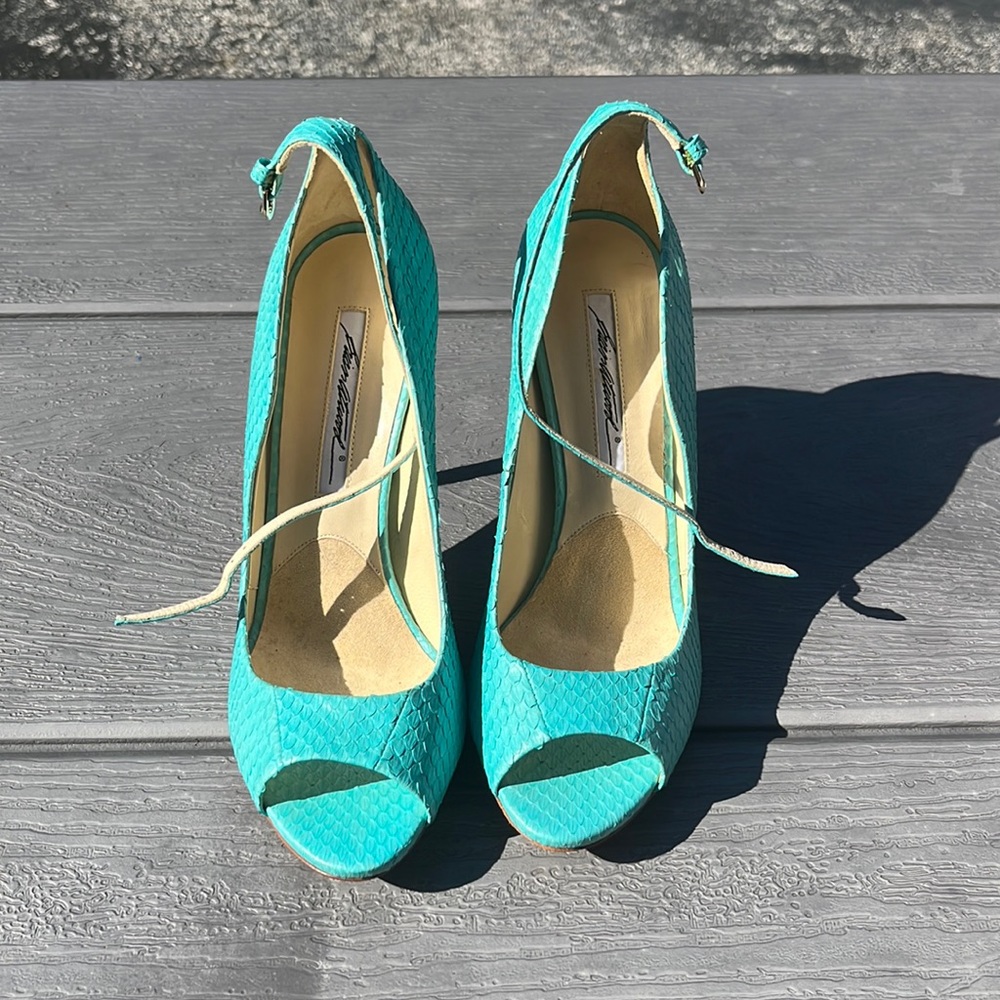 Brian Atwood genuine snakeskin heel